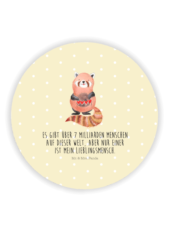 Magnet Roter Panda mit Spruch in Gelb Pastell
