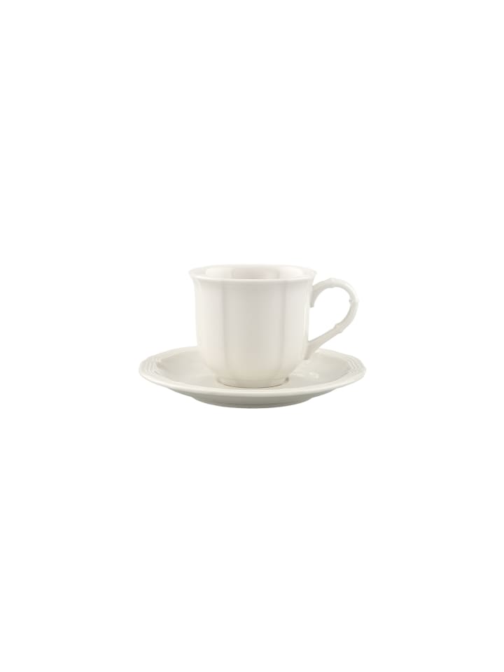 Espressotasse mit Untertasse Manoir in Weiß 80 ml