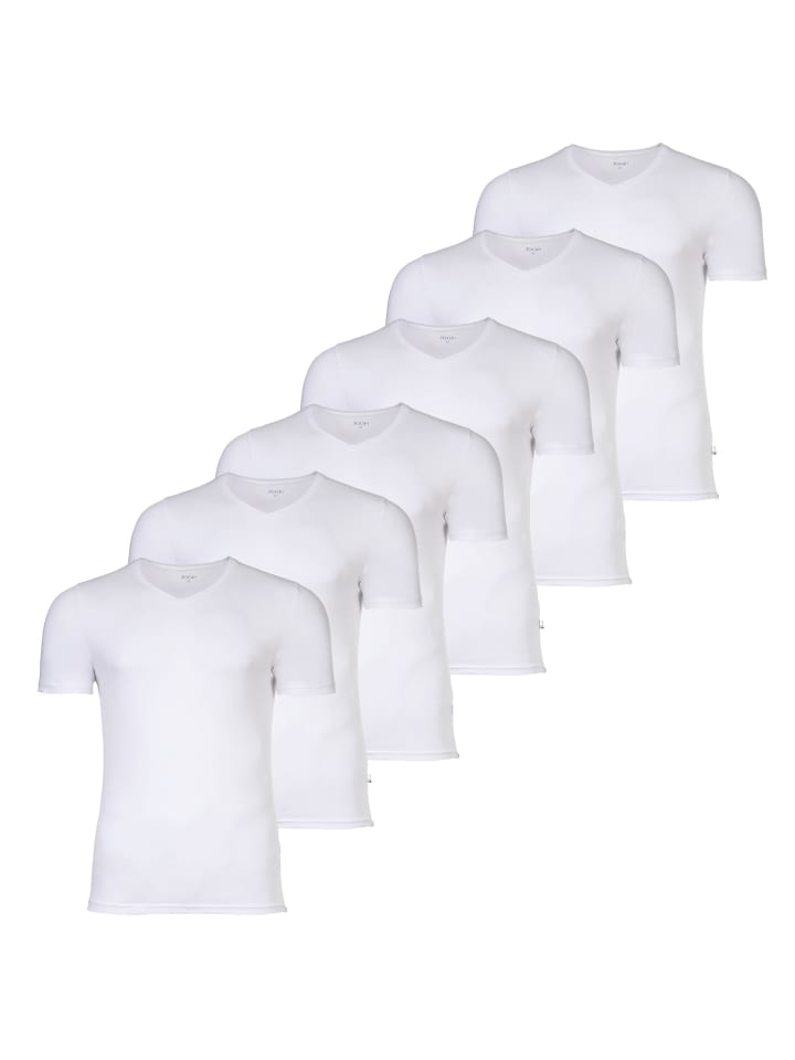 T-Shirt 6er Pack in Weiß