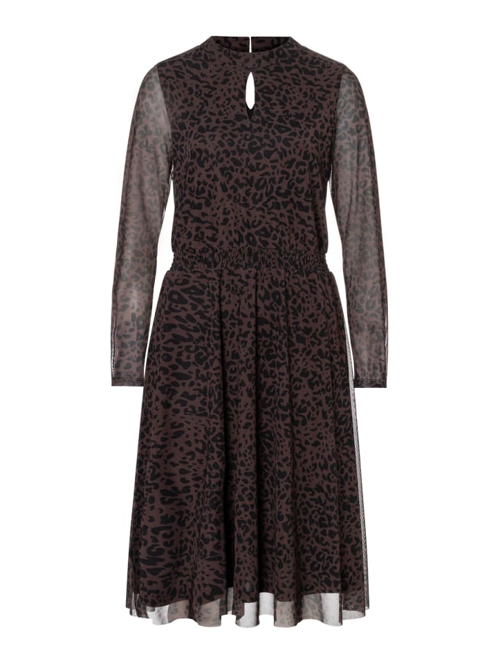 leichtes, feminines Leo-Meshkleid in leo print