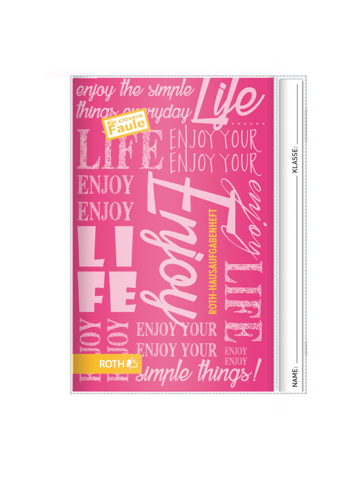 Hausaufgabenheft Unicolor für clevere Faule, Enjoy Pink in Rosa