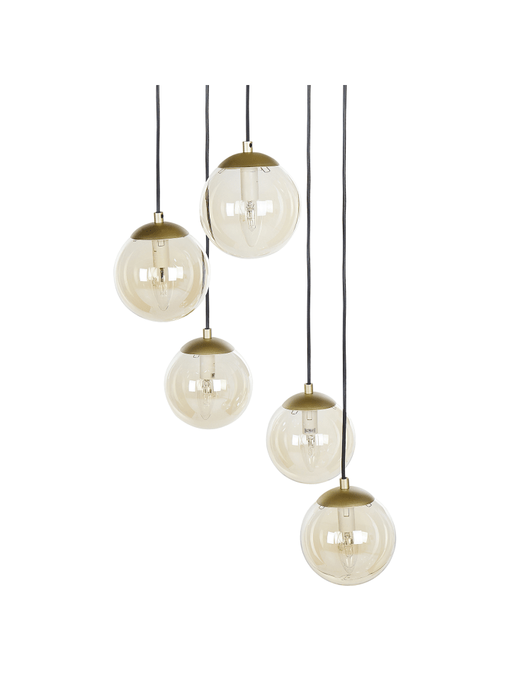 Pendelleuchten NOEL in Gold/Transparent/Schwarz - (W) 35 x (H) 143 x (L) 35 cm