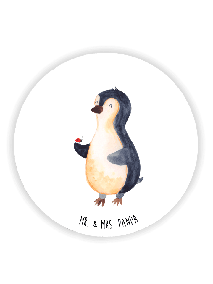 Magnet Pinguin Marienkäfer ohne Spruch in Weiß