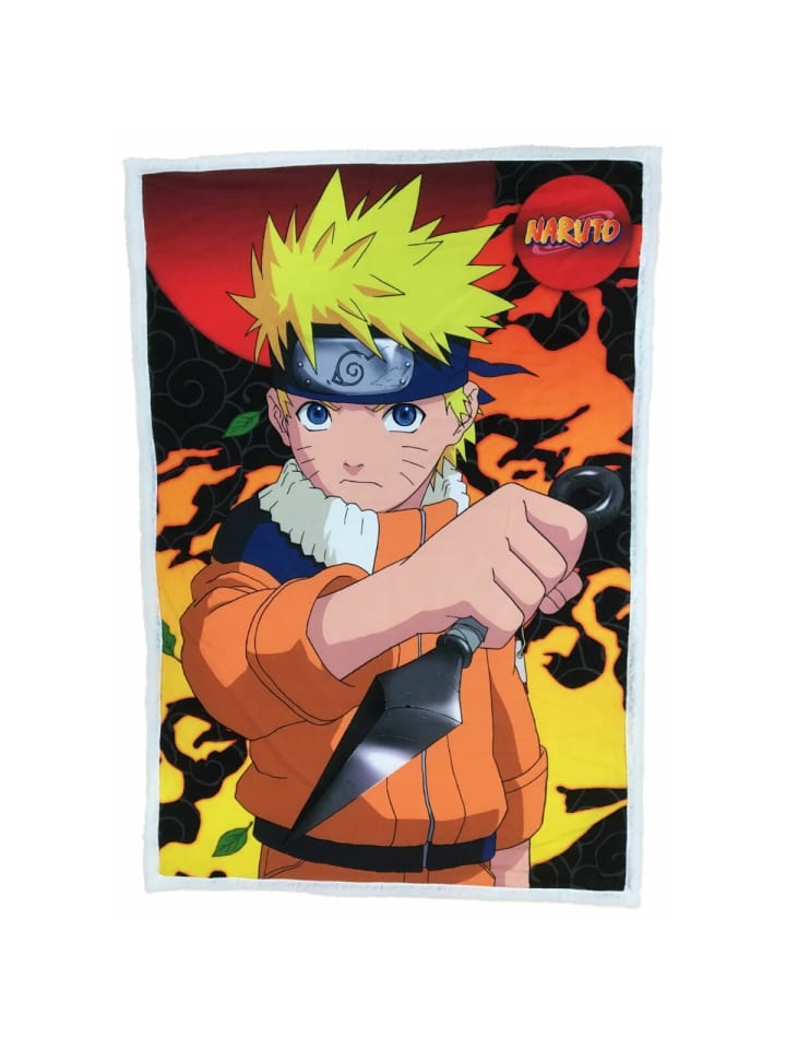 Naruto Feecedecke - Sherpa 100 x 150 cm ideal für jeden Raum und Fan in Orange