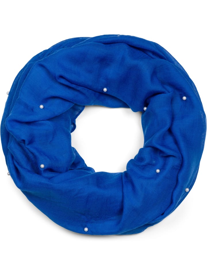 Loop Schal mit Perlen in Royalblau