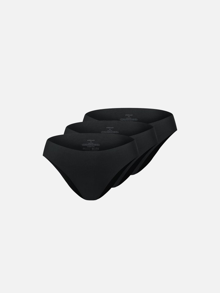 CASUAL COTTON BRAZIL SLIP IM 3er PACK in schwarz