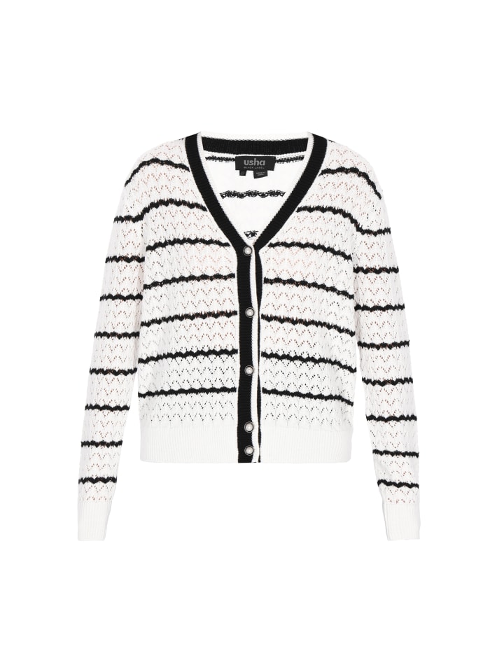 Women Cardigan in white black