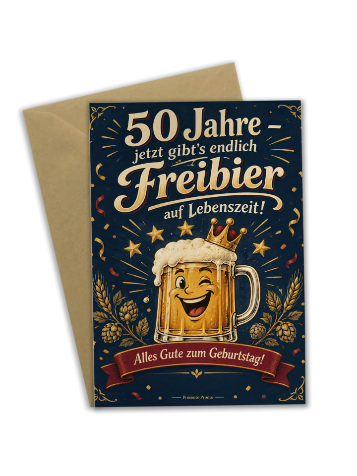Geburtstagskarte Bierkrug humorvoll Design mit ... in Weiß