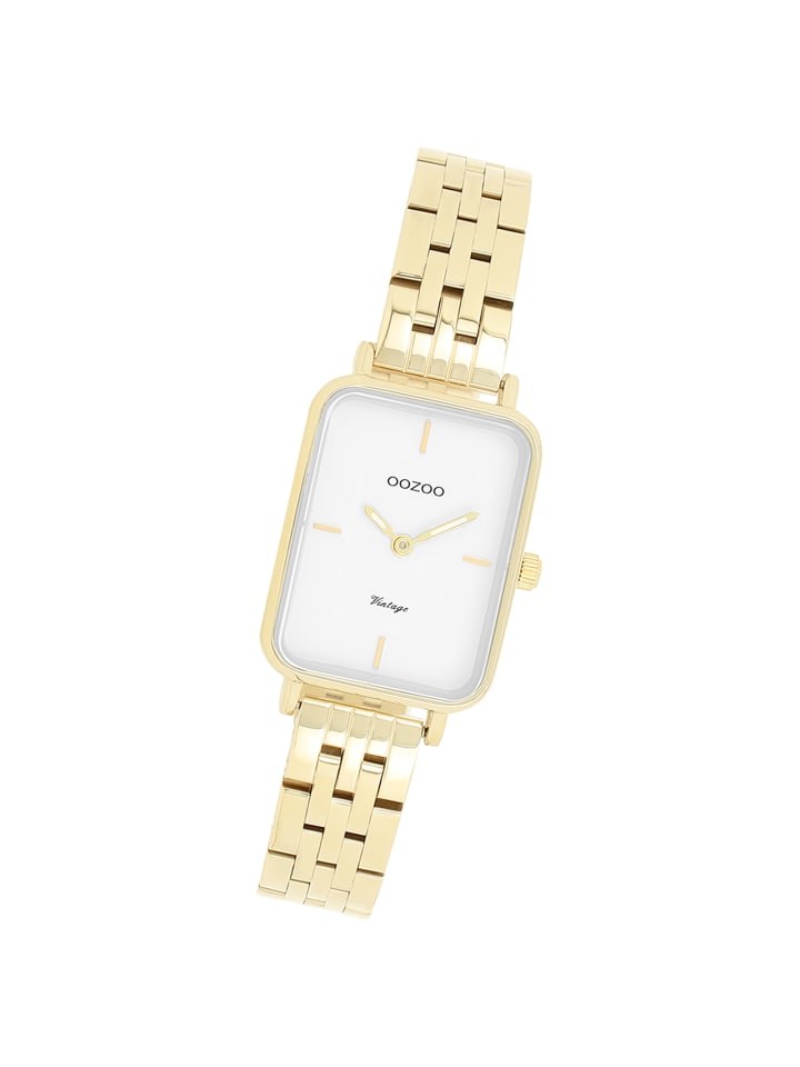 Analog-Armbanduhr Oozoo Vintage Series gold extra groß (ca. 24x28mm)