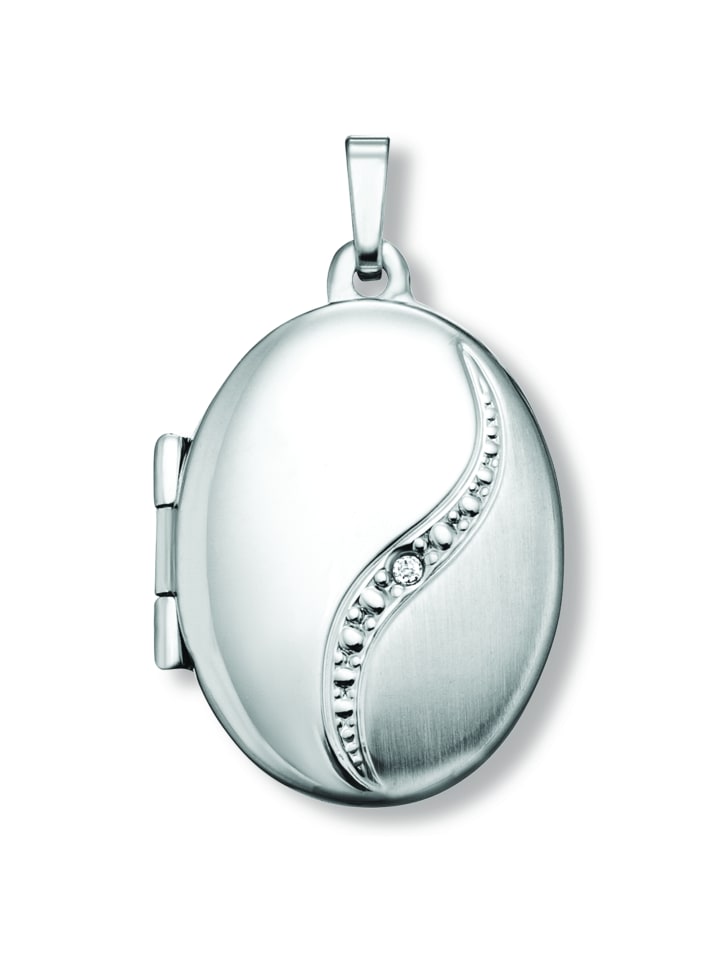 Zirkonia Medaillon Medaillons aus 925 Silber in silber