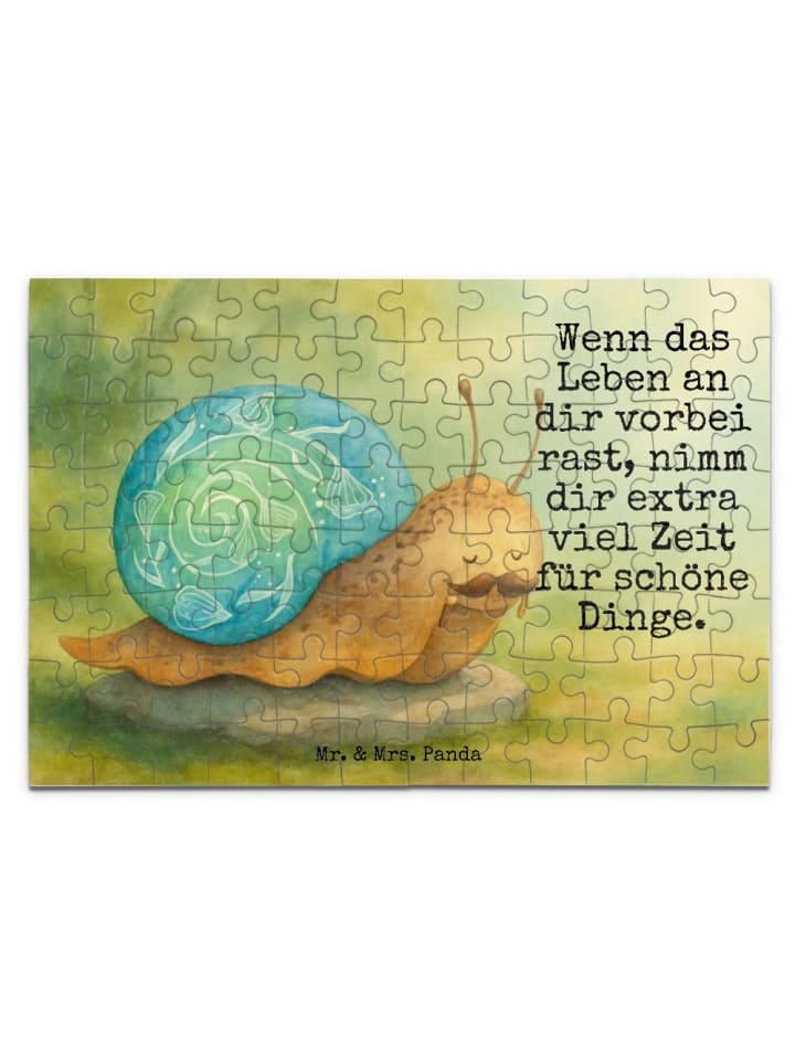 Puzzle Schnecke Sir Design mit Spruch in Weiß