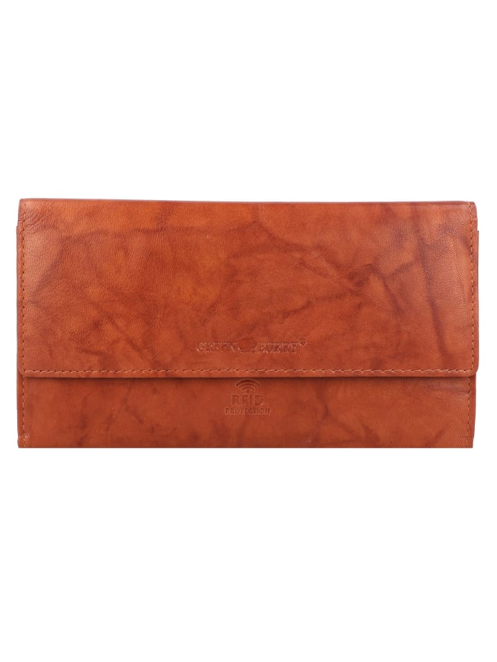 Basic Geldbörse RFID Leder 19 cm cognac