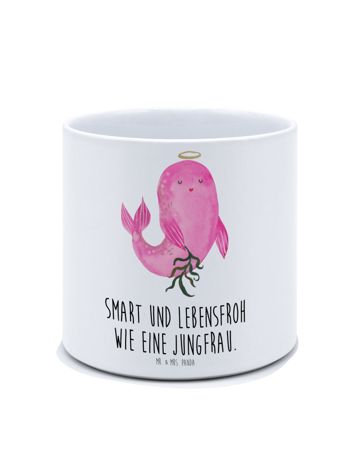 Kübel für Pflanzen Sternzeichen Jungfrau mit Sp... in Weiß