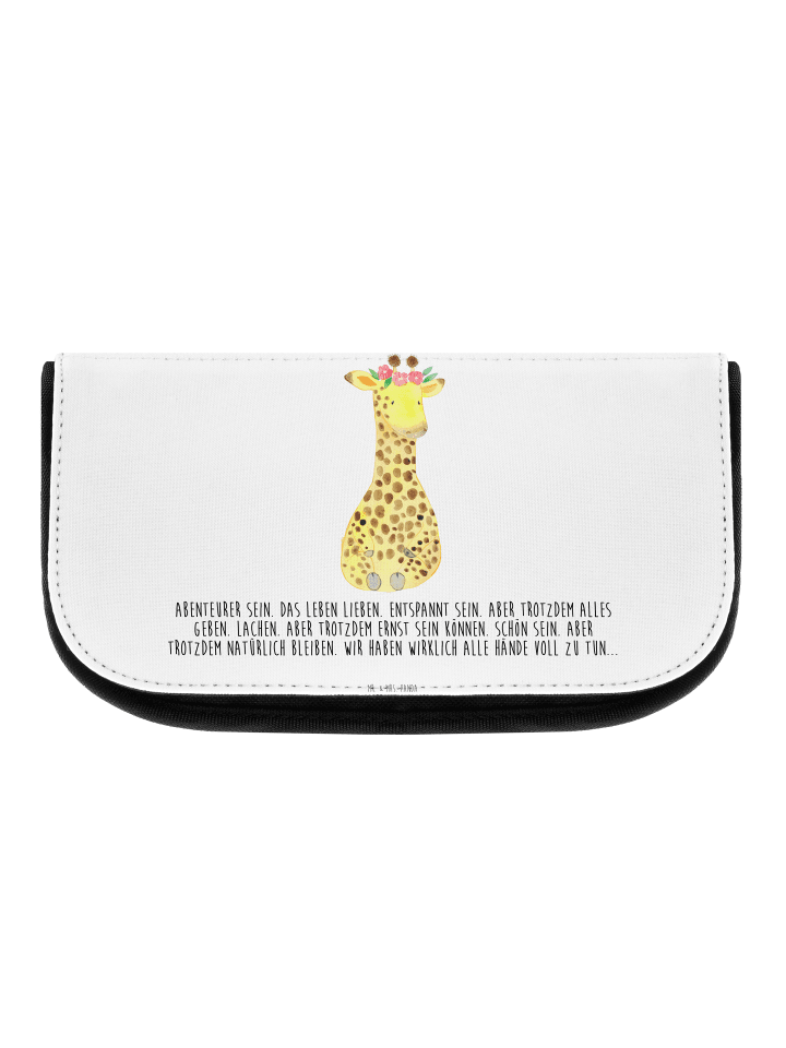 Schmink-Organizer Giraffe Blumenkranz mit Spruch in Weiß
