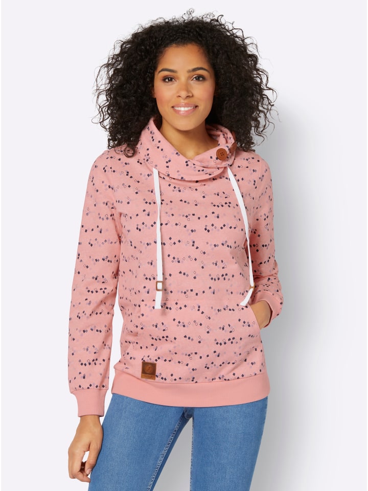 Sweatshirt in rosenquarz-marine-bedruckt