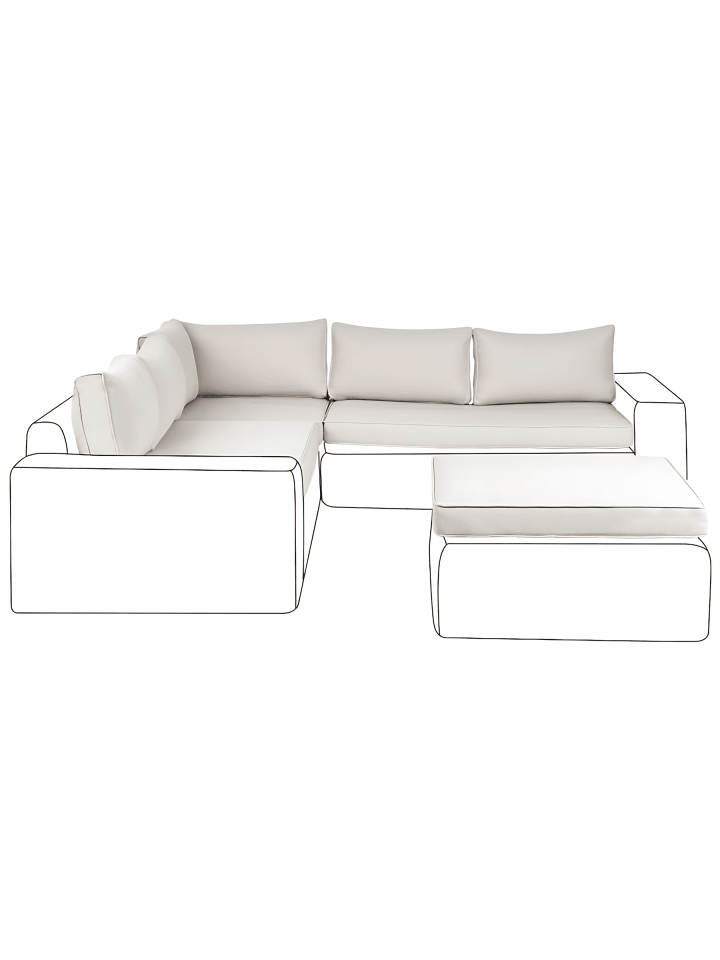 Kissenbezug PALERMO in Weiß - (W) 143 x (H) 9 x (L) 79 cm