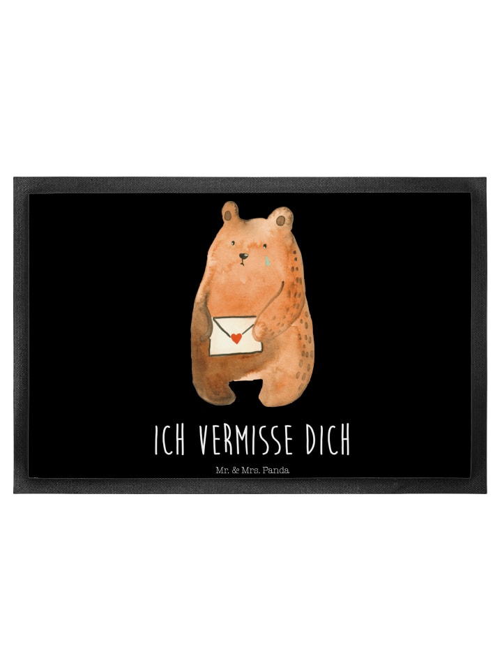 Fußmatte Bär Vermissen mit Spruch in Schwarz