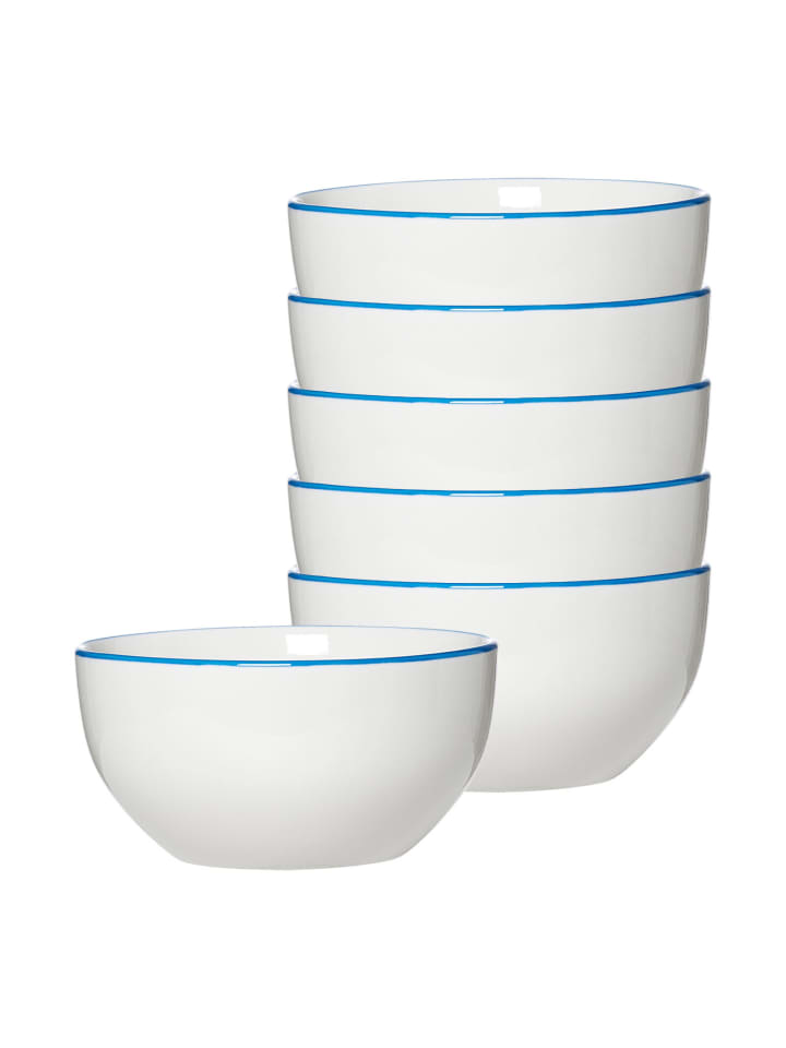 6er Set Müslischalen Adela in Blau ø 14 cm