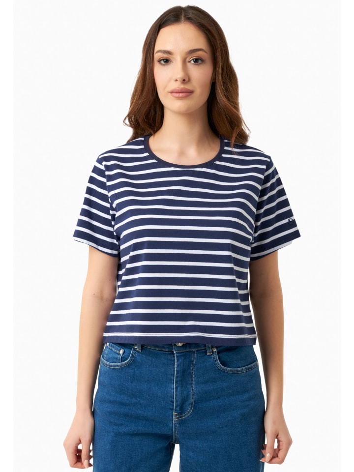 T-Shirt "WOR19220" in Cremeweiß/Dunkelnavy