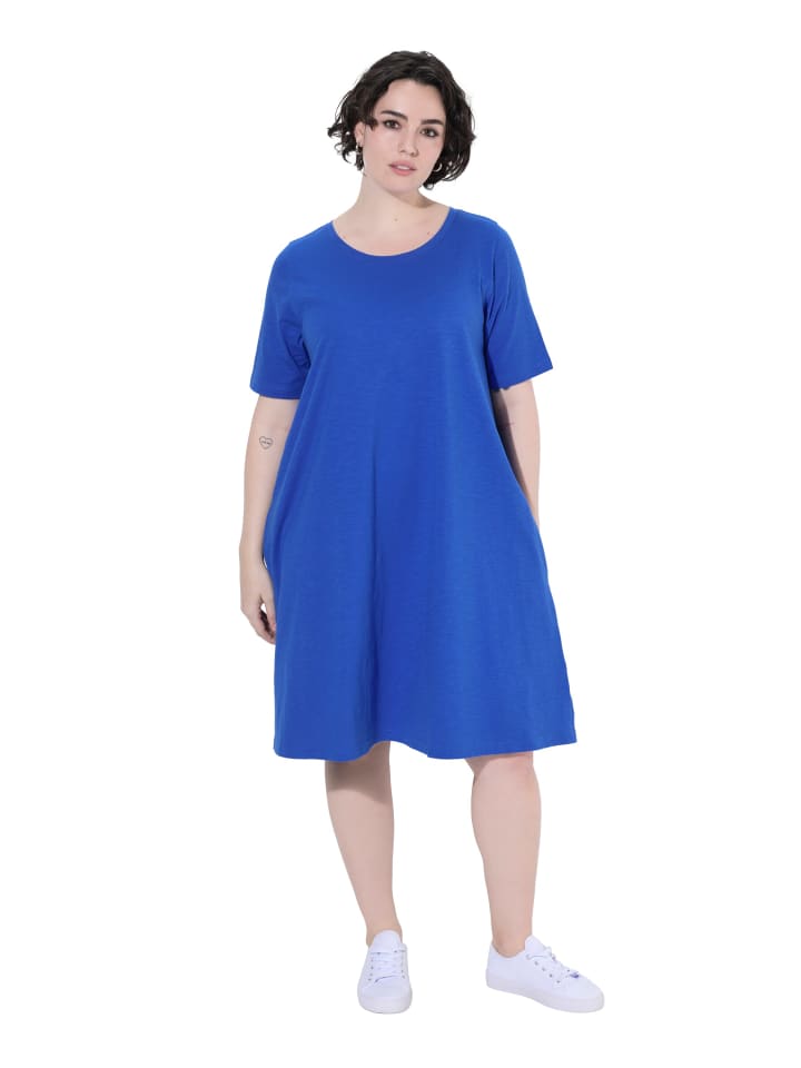 Jerseykleid in azurblau