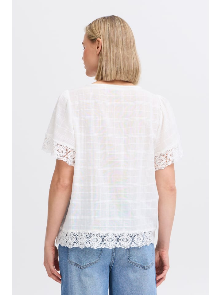 Kurzarm-Bluse FRLANA Loose fit in Whisper White