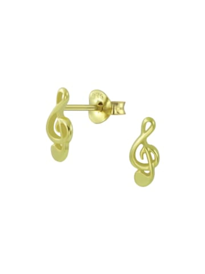 Ohrstecker NOTENSCHLÜSSEL XS in Gold aus 925 Sterling Silber, 2-tlg.