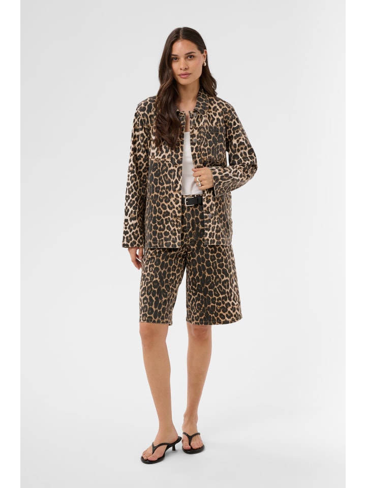 Jeanshemd KAjessica Loose fit in Black/Brown Leopard