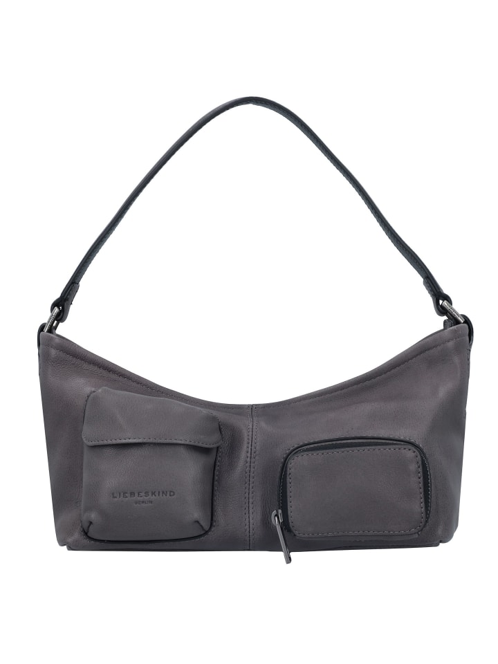 Schultertasche Leder 29 cm iron