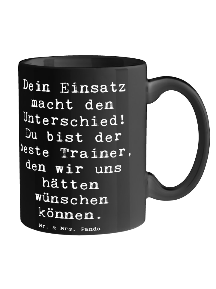 Kaffeetasse Spruch Trainer Unterschied mit Spruch in Schwarz