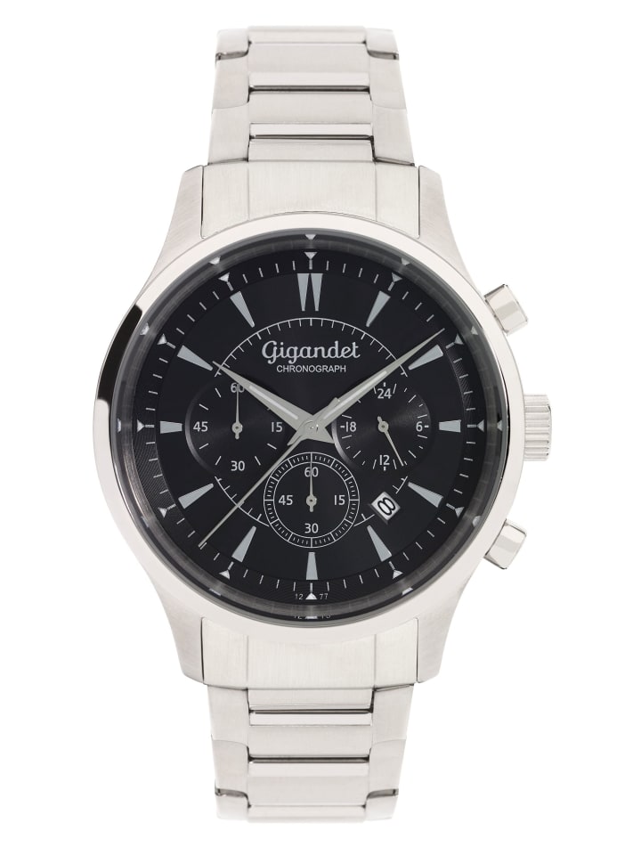 Quarzuhr Chronograph "BRILLIANCE" in Silber/Schwarz