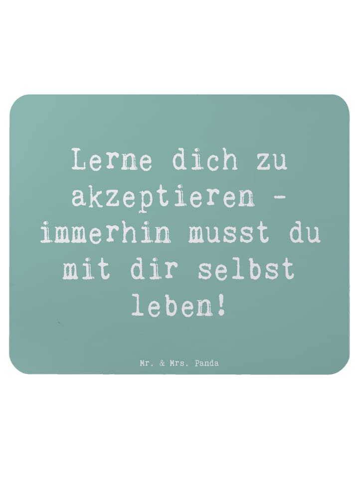 Mousepad Spruch Selbstakzeptanz Lernen mit Spruch in Meeresbrise