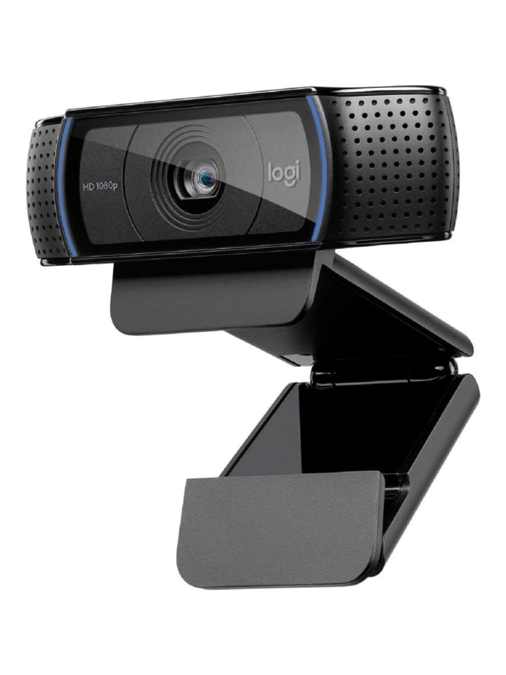 Erstklassige Webcam C920 mit 1080p Full-HD - gestochen in Schwarz