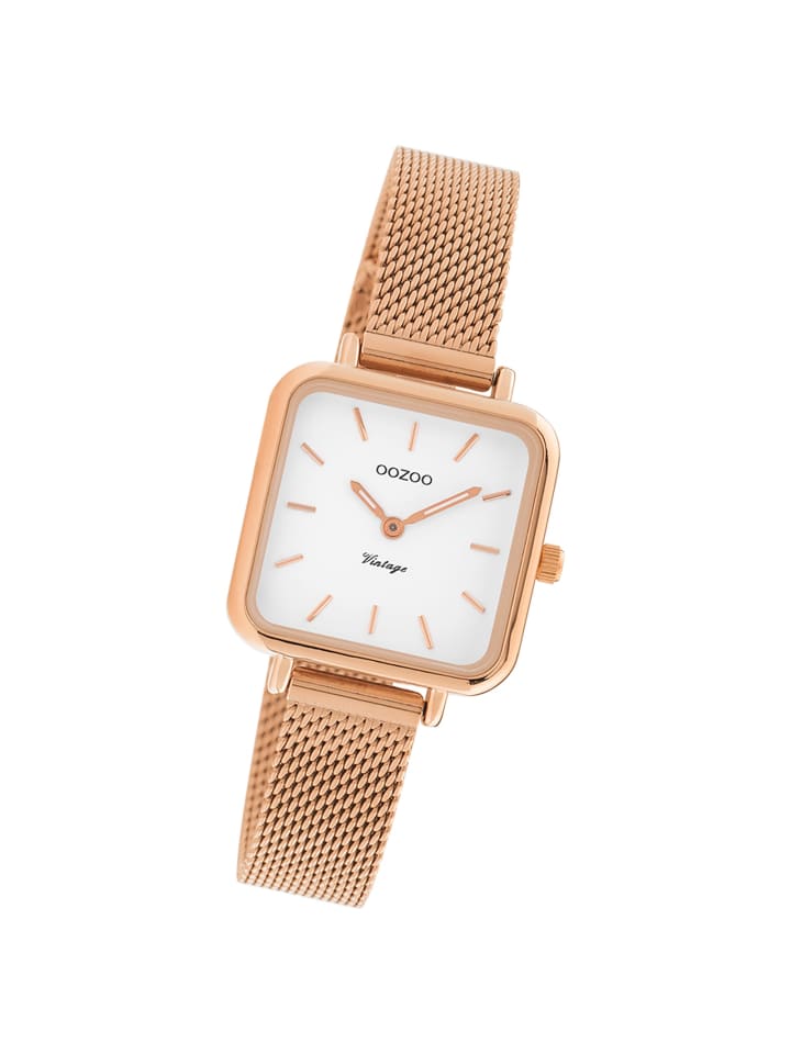 Analog-Armbanduhr Oozoo Vintage Series rosegold extra groß (ca. 26x26mm)