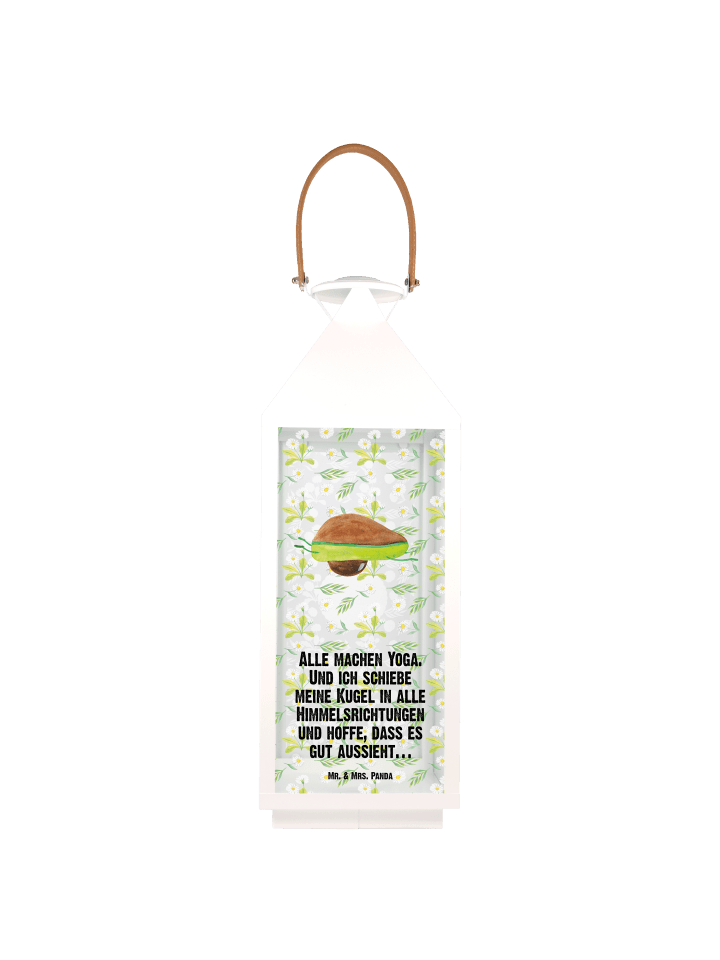 Kerzenständer Avocado Yoga mit Spruch in Transparent