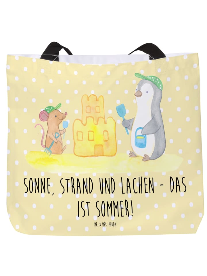 Shopping Bag Sommerfreude mit Spruch in Gelb Pastell