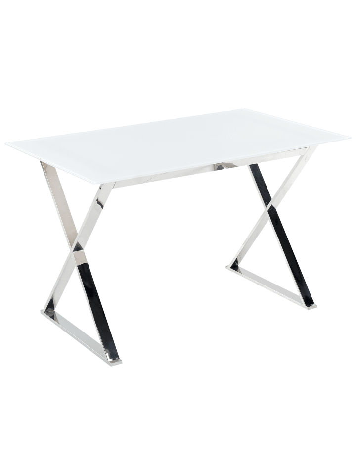 Esszimmertisch ATTICA in Weiß/Silber - (W) 70 x (H) 75 x (L) 120 cm