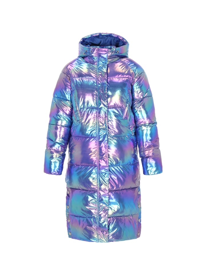Women Coat in blue rainbow