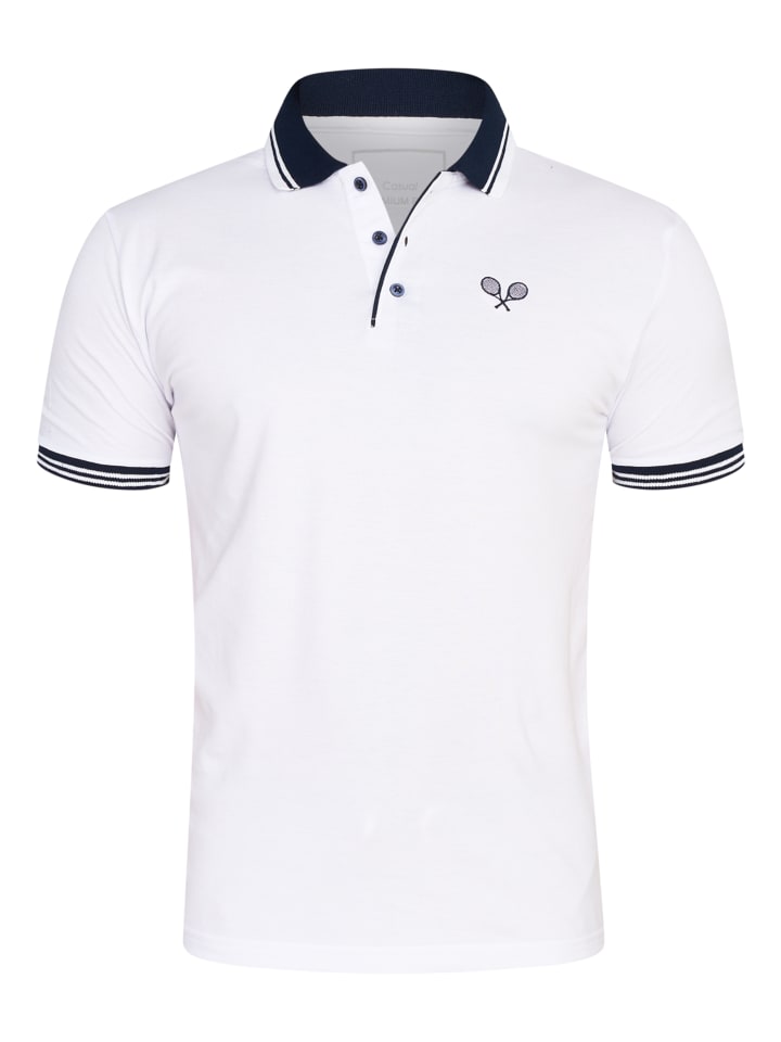 Poloshirt - RRSEDONA Kurzarm Polo-Hemd T-Shirt in Piqué-Qualität in Weiß