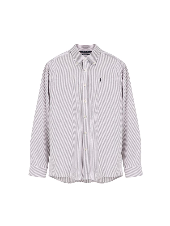 Hemd MAN RIGBY GO VASSAR STRIPES LONG SLEEVE REGULAR FIT in Granat