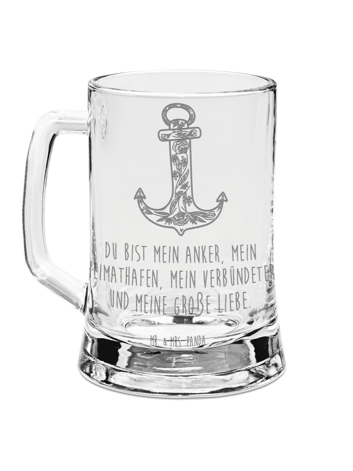 Seidel Anker Blau mit Spruch in Transparent