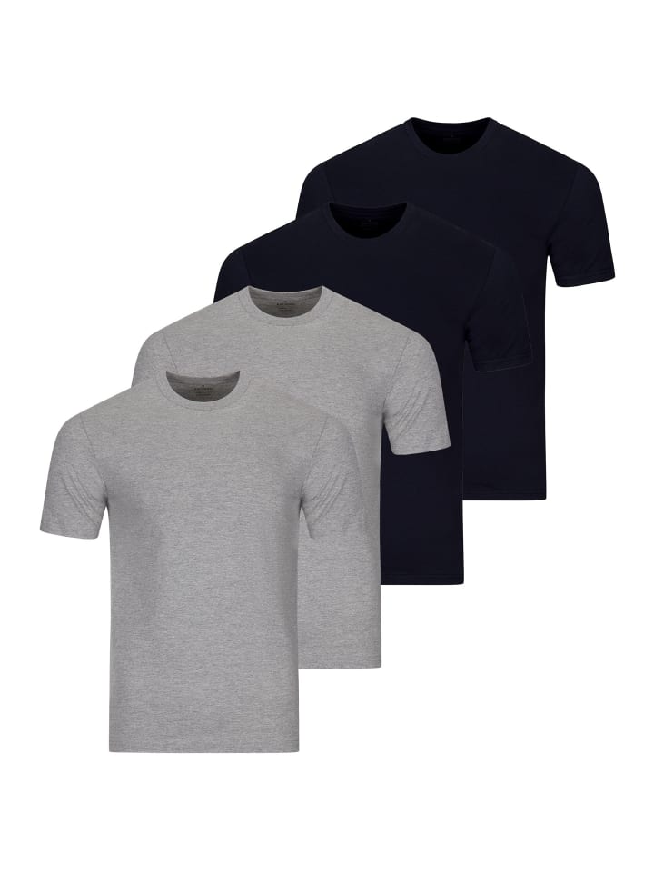 Unterhemd / Shirt Kurzarm Basic in Grau / blau