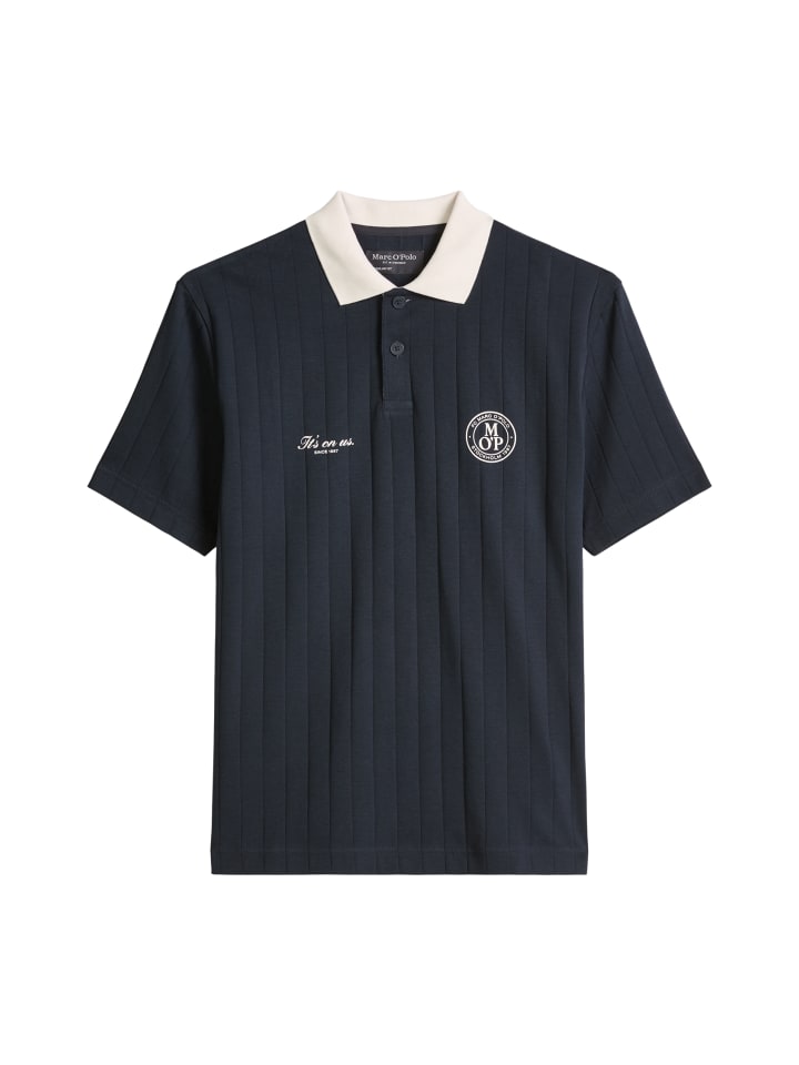 MOP Club '67 Football Tricot Polo, Rib in Dark Navy
