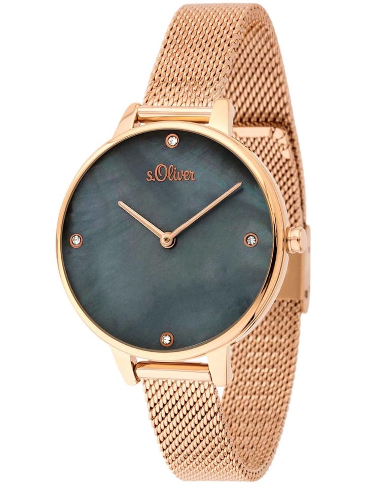 Quarzuhr SO-3657-MQ rosegoldfarben in rosa