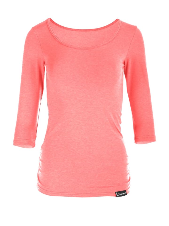 3/4-Arm Shirt WS4 in neon coral