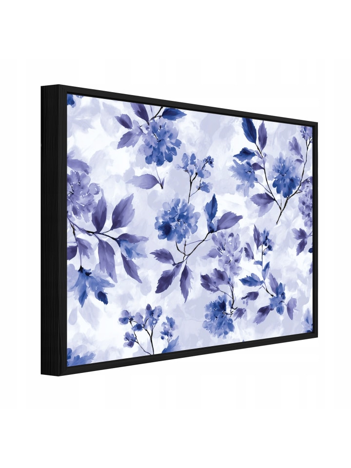 Bild mit Rahmen Blumen in Lila