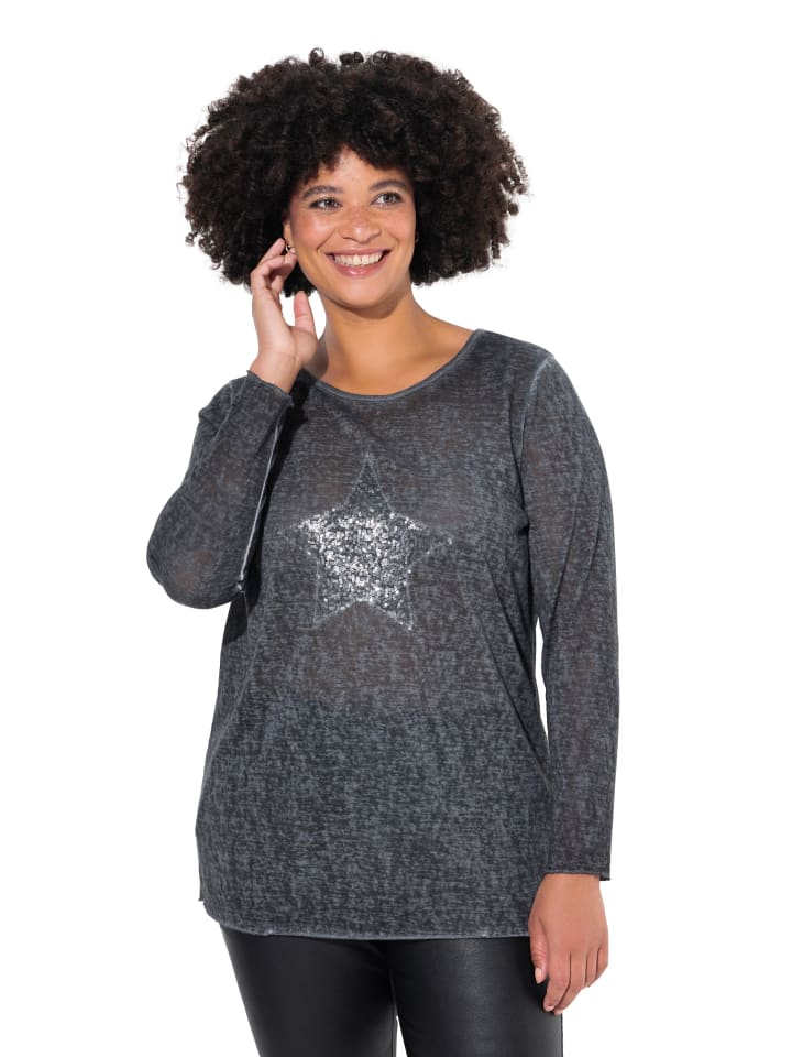 Langarmshirt in anthrazit