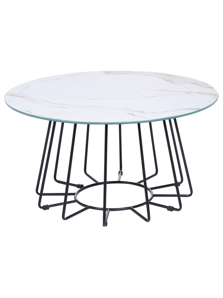 Couchtisch BERNIE in Weiß/Schwarz - (W) 80 x (H) 40 x (L) 80 cm