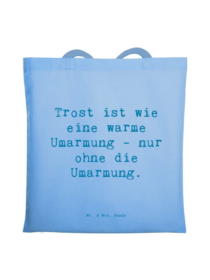 Tasche Spruch Trost Umarmung mit Spruch in Sky Blue