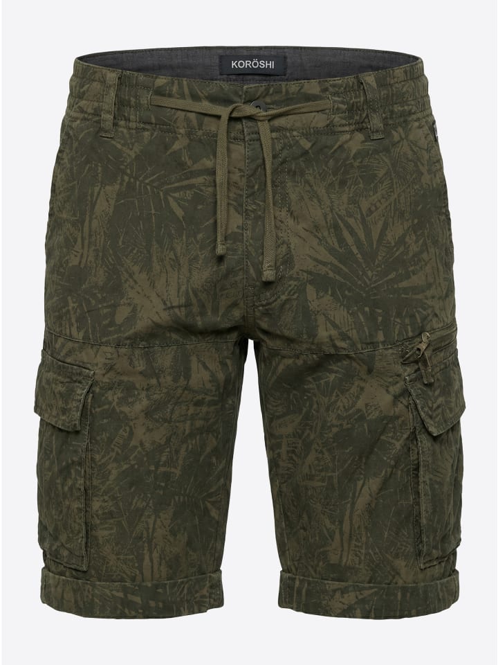 Herren cargo baumwollshorts in oliv