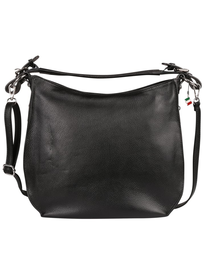 Florence Schultertasche Leder schwarz ca. 38cm